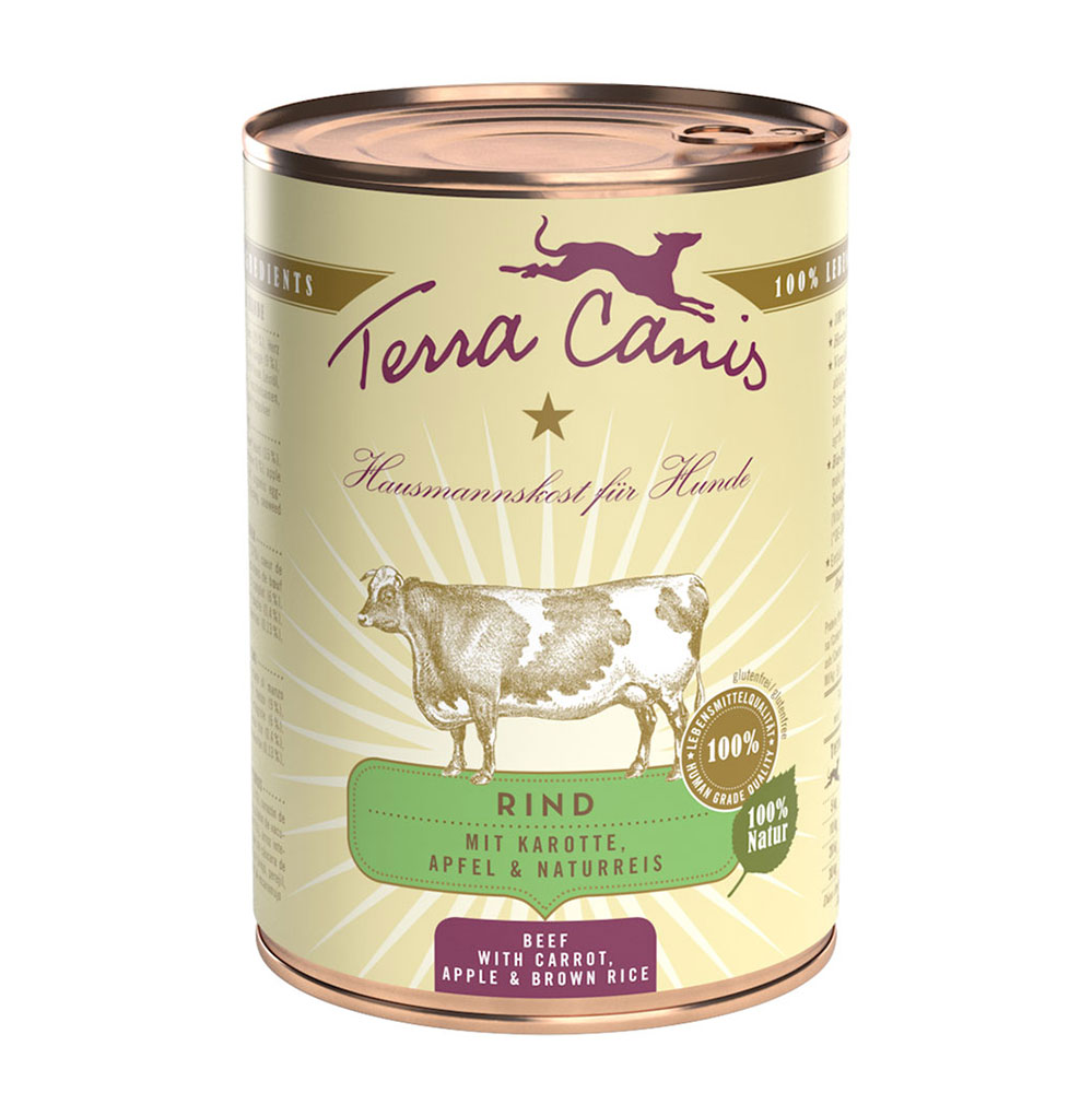 foto del prodotto terra canis classic 6 x 400 g alimento umido per cane manzo con carota, mela e riso integrale