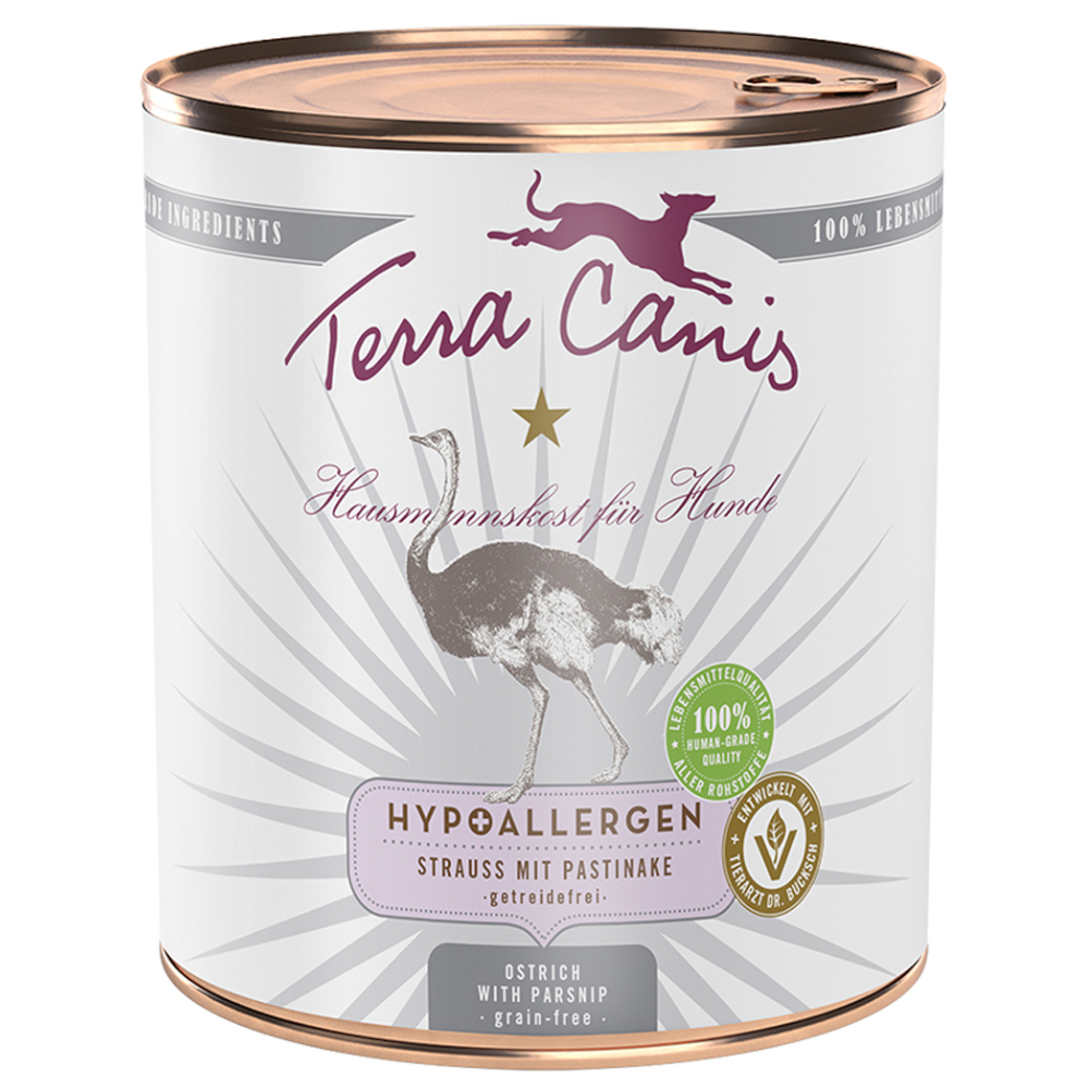 foto del prodotto terra canis ipoallergenico 6 x 800 g alimento umido per cani struzzo con pastinaca