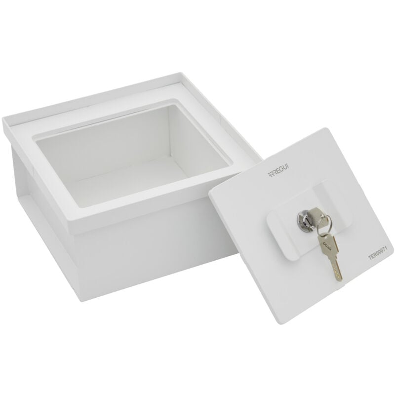 foto del prodotto terra cassaforte invisible a pavimento, mini cassaforte nascosta a scomparsa, nascondiglio segreto, 10x20x20cm, 2,3l, bianco arregui