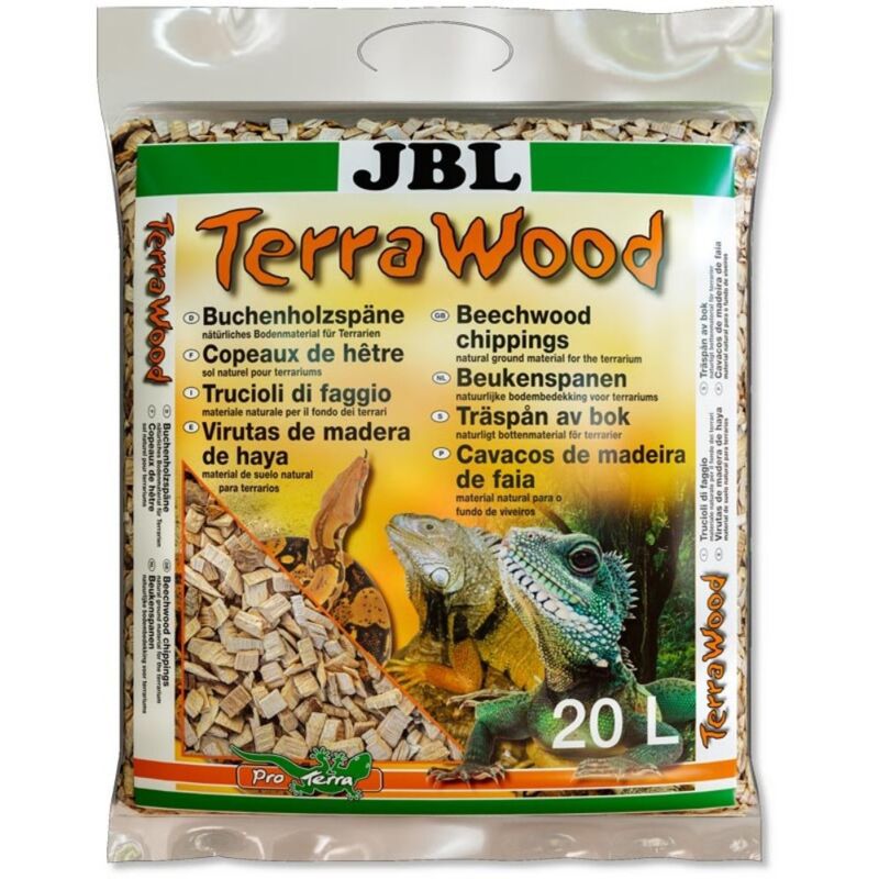 foto del prodotto terrawood 5 litri materiale naturale per il fondo dei terrari in trucioli di faggio jbl