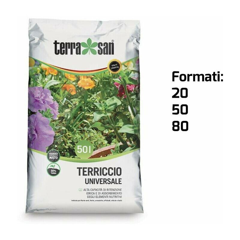 foto del prodotto terriccio universale 80 lt per piante orto prato aiuole giardino compo sana formato 50 lt