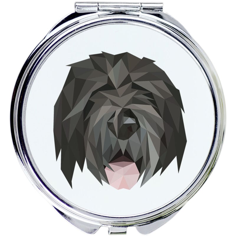 foto del prodotto terrier nero russo specchio con foto e scritta geometrica di art dog
