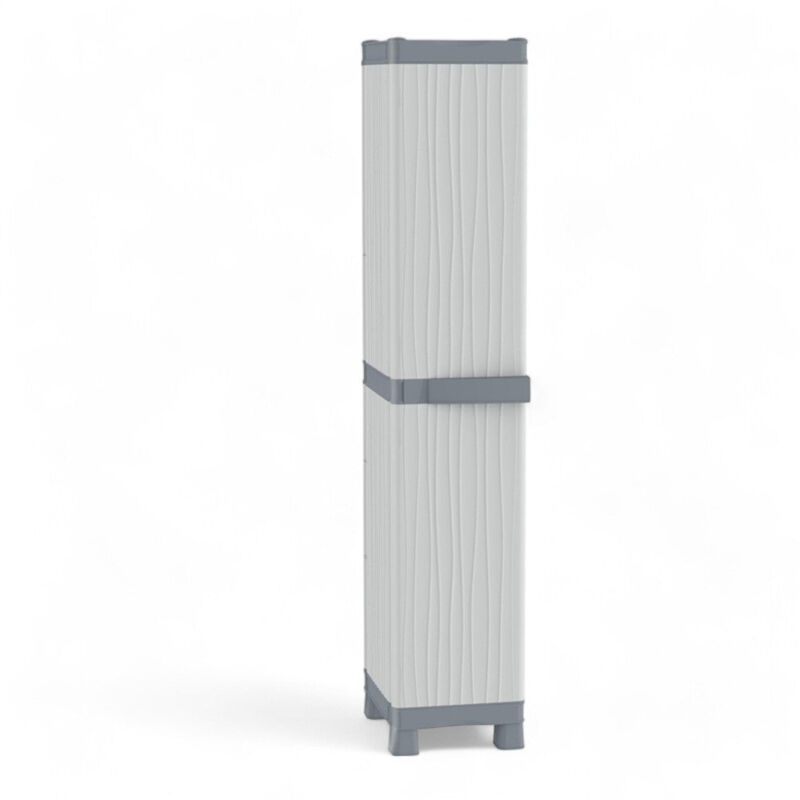 foto del prodotto terry armadio portascope alto in materiale termoplastico resistente alla pioggia con 6 vaschette interne regolabili grigio chiaro