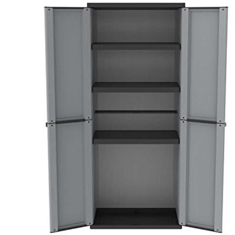 foto del prodotto terry, jline 268, armadio in resina con due ante, 3 ripiani interni, da interno esterno. materiale plastica, dimensioni 68x37,5x163,5 cm