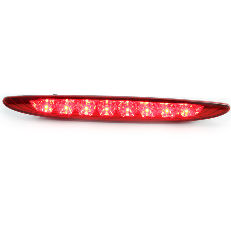 foto del prodotto terza luce freno di ricambio per mini cooper 01 06 r50 r53 rosso lucido lente trasparente montaggio alto, rosso