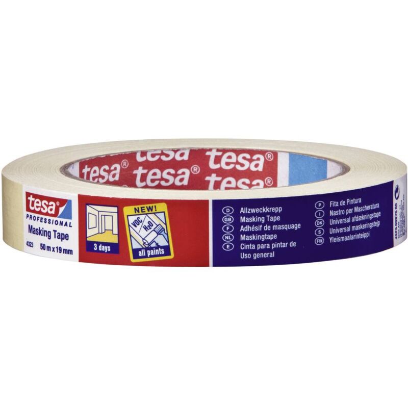 foto del prodotto tesa 04323 00013 00 nastro crespato professional beige l x l 50 m x 50 mm 1 pz.