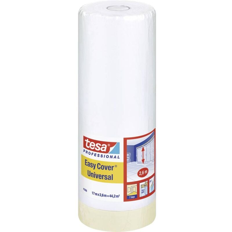 foto del prodotto tesa 04368 00007 03 pellicola di protezione per superfici easy cover marrone chiaro l x l 17 m x 2.6 m 1 pz.