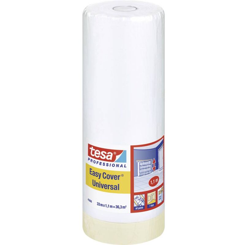 foto del prodotto tesa 04368 00008 02 pellicola di protezione per superfici easy cover marrone chiaro l x l 33 m x 1.1 m 1 pz.
