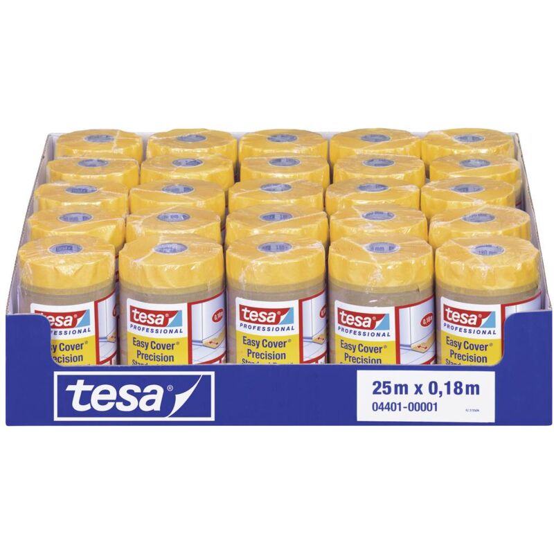 foto del prodotto tesa 04401 00001 00 nastro di mascheratura in carta easy cover arancione l x l 25 m x 18 cm 1 pz.