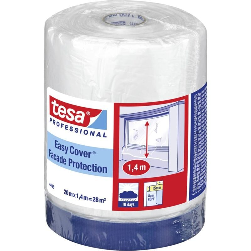 foto del prodotto tesa 04498 00001 00 pellicola di protezione per superfici tesa easy cover trasparente l x l 20 m x 1.4 m 1 pz.