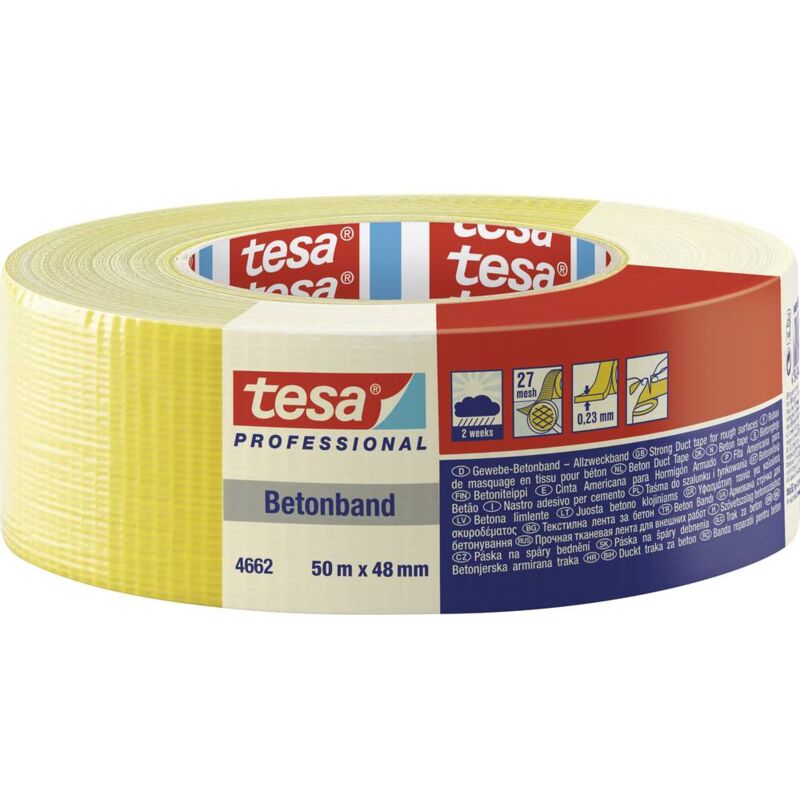 foto del prodotto tesa 04662 00199 00 nastro in tessuto professional giallo l x l 50 m x 48 mm 1 pz.