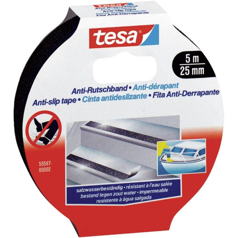foto del prodotto tesa 55587 00002 11 nastro antiscivolo nero l x l 5 m x 25 mm 1 pz.