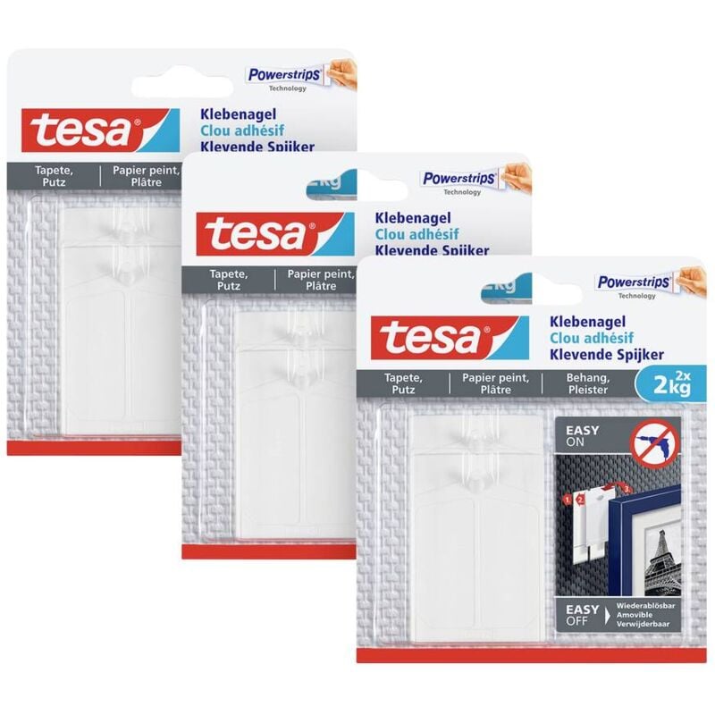 foto del prodotto tesa 77776 chiodi adesivi bianco contenuto 6 pz.