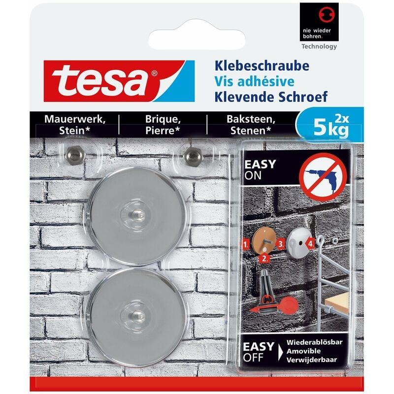 foto del prodotto tesa 77906 viti metalliche rotonde, contenuto 2 pezzi, silber, 5kg, set di 2
