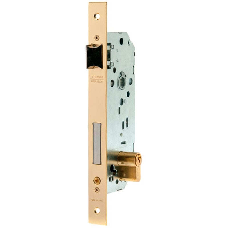 foto del prodotto tesa assa abloy 203060hl serratura da infilare de per porte de legno con cilindro in ottone entrata 60 mm, fronte quadro 2030