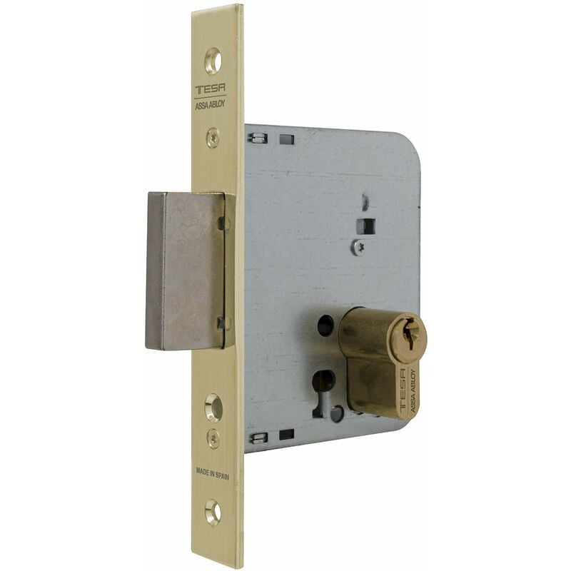foto del prodotto tesa assa abloy 203140hl serratura da incasso per porte in legno con cilindro ottone ingresso 40 mm, frontale quadrato 2031