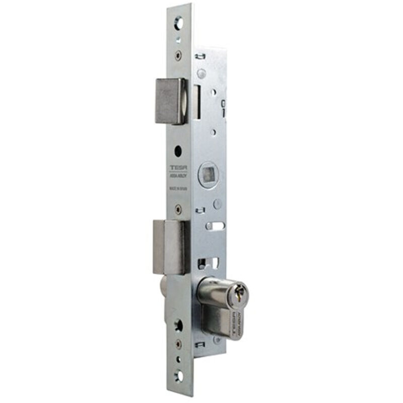 foto del prodotto tesa assa abloy 220015hz serratura a punto singolo de serratura a leva scorrevole per profili metallici zincati white ingresso 13,5 mm 2200 con