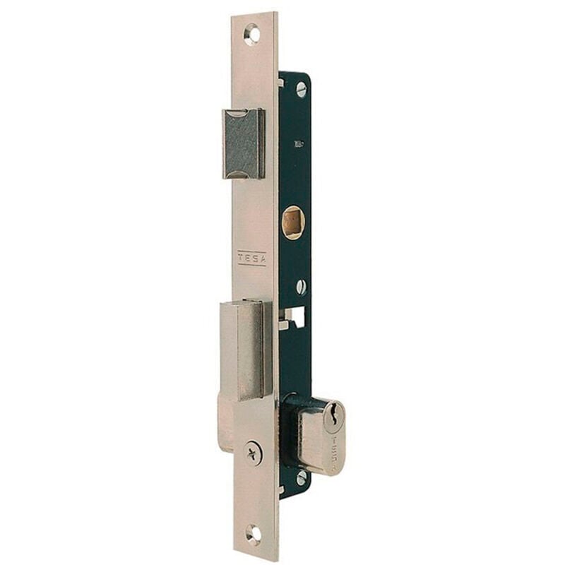 foto del prodotto tesa assa abloy 222012nm serratura a punto singolo de leva scorrevole per profili metallici nichel opaco entrata 11,5 mm 2220