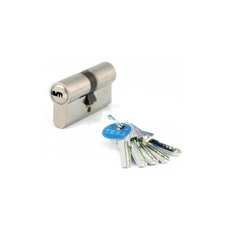 foto del prodotto tesa assa abloy - cilindro di sicurezza tesa t60 - nichelato - 30 x 50 - variegato - 5 chiavi - t6553050n