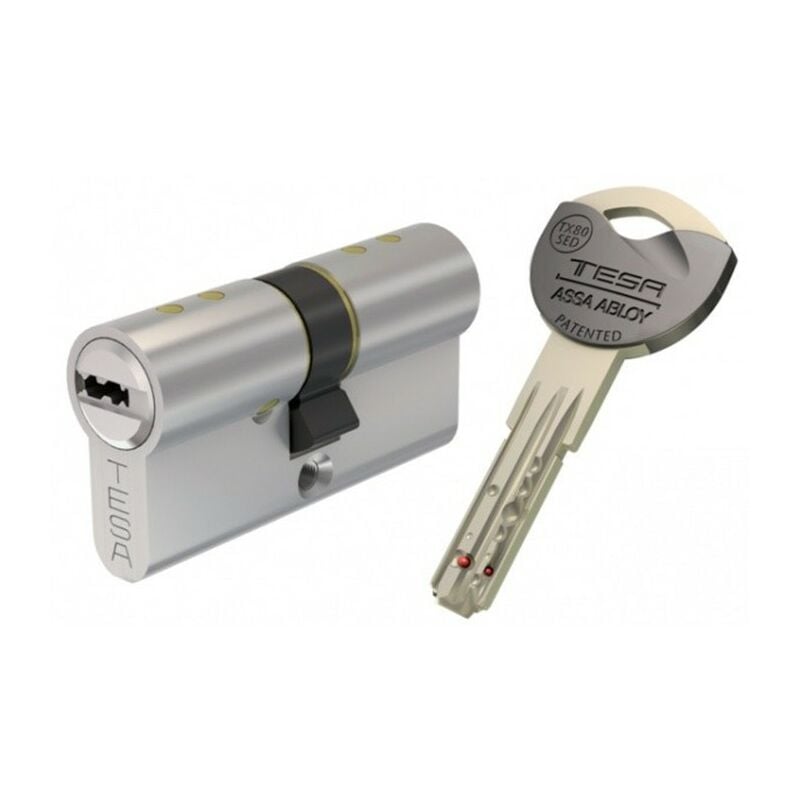 foto del prodotto tesa assa abloy cilindro di sicurezza tk6 3 chiavi nichelato 40x40 ak6354040n
