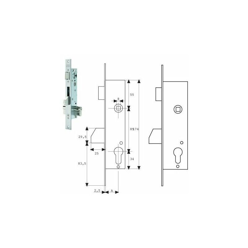 foto del prodotto tesa assa abloy serratura tesa 2210 25 3ai