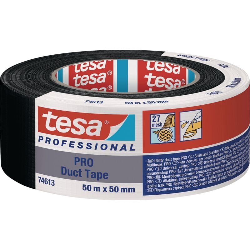 foto del prodotto tesa duct tape pro 74613 00002 00 nastro per riparazioni nero l x l 50 m x 50 mm 1 pz.