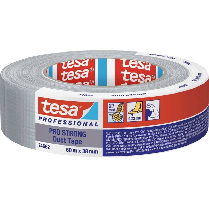 foto del prodotto tesa duct tape pro strong 66462 00004 00 nastro per riparazioni grigio l x l 50 m x 38 mm 1 pz.