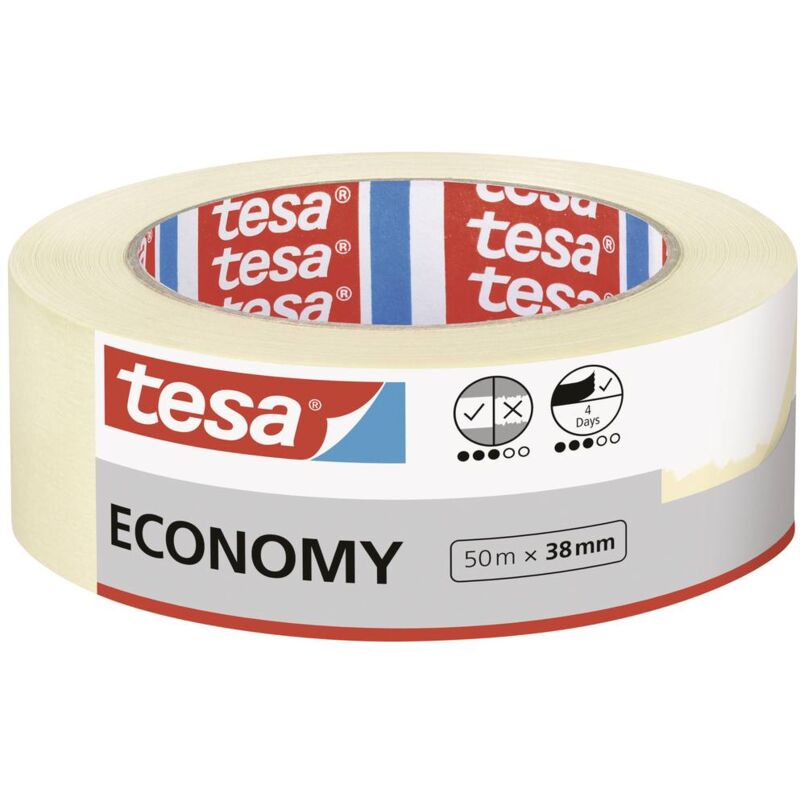 foto del prodotto tesa economy 05279 00000 02 nastro di mascheratura per pittura bianco l x l 50 m x 38 mm 1 pz.