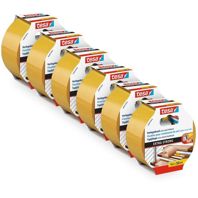 foto del prodotto tesa extra strong 05686 nastro biadesivo l x l 10 m x 50 mm 6 pz.