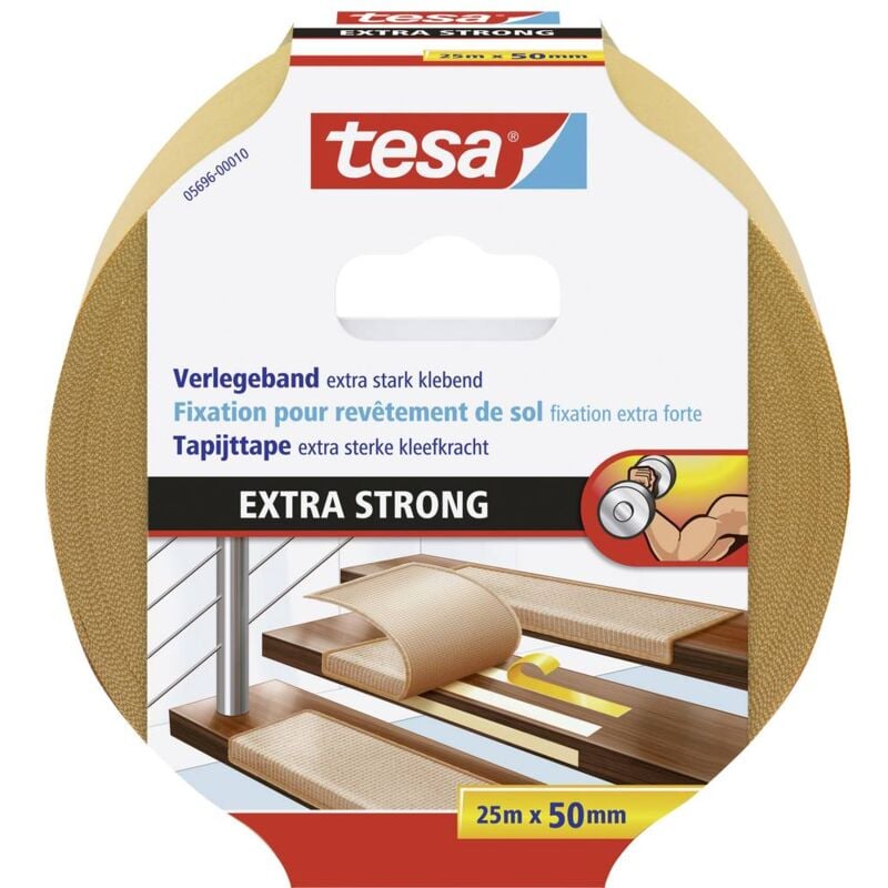 foto del prodotto tesa extra strong 05696 00010 11 nastro per posa pavimentazioni e tappeti arancione l x l 25 m x 50 mm 1 pz.
