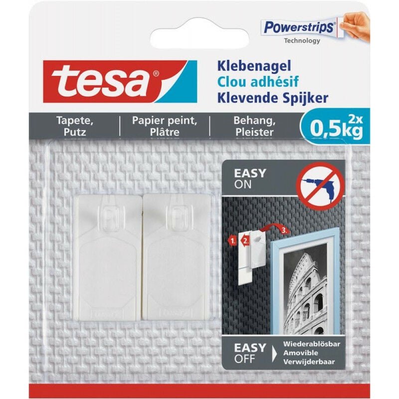 foto del prodotto tesa gancio adesivo per l intonaco. 0,5 kg per 8 