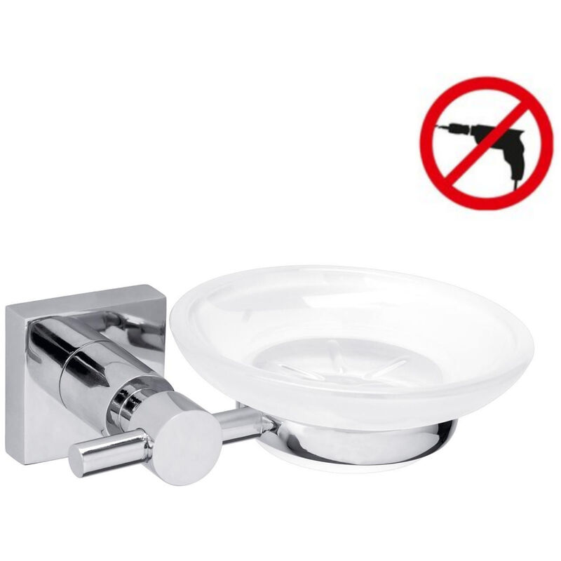 foto del prodotto tesa hukk portasapone, metallo cromato, facile installazione senza trapano 40256 00000 00 