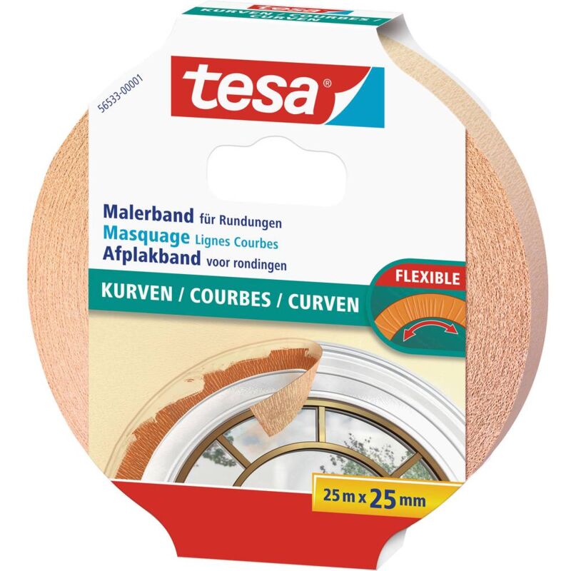 foto del prodotto tesa kurven 56533 00001 02 nastro crespato beige l x l 25 m x 25 mm 1 pz.