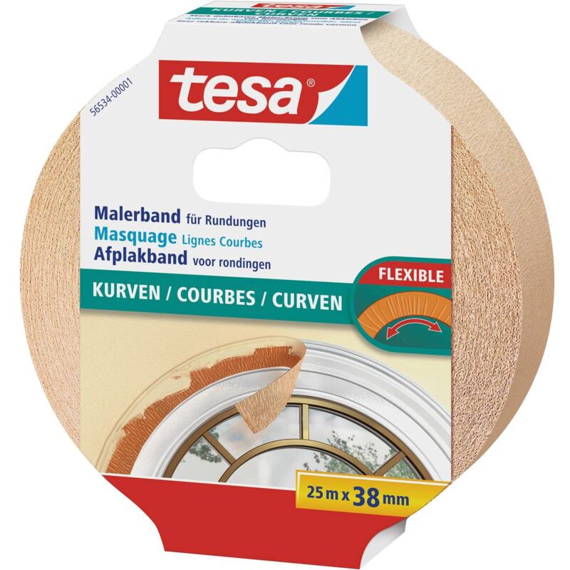 foto del prodotto tesa kurven 56534 00001 00 nastro crespato beige l x l 25 m x 38 mm 1 pz.