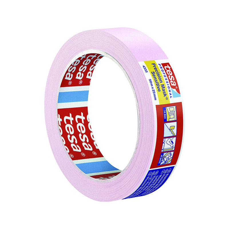 foto del prodotto tesa nastro carrozziere rosa sottile precision mask sensitive 4333 mm.50h. in rotoli da mt.50