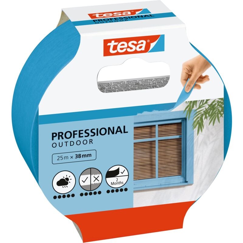 foto del prodotto tesa nastro per mascherature da esterni nastro adesivo sottile per mascherature precise all aperto, resistente ai raggi uv e alle intemperie 25