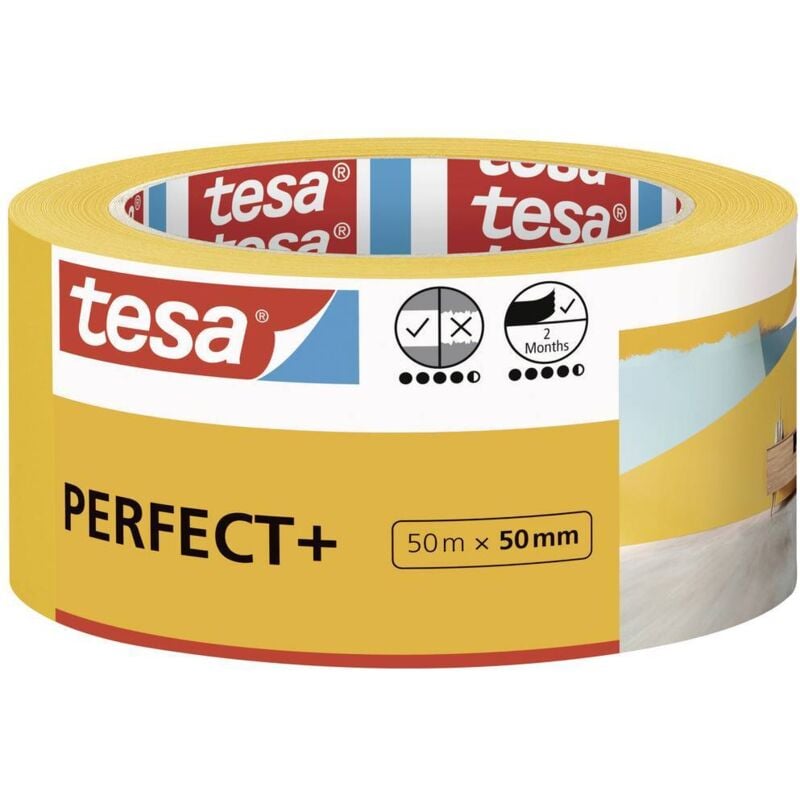 foto del prodotto tesa perfect 56538 00000 00 nastro di mascheratura per pittura giallo l x l 50 m x 50 mm 1 pz.