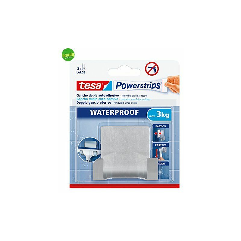 foto del prodotto tesa power strips gancio doppio waterproof max 3 kg 2 strisce