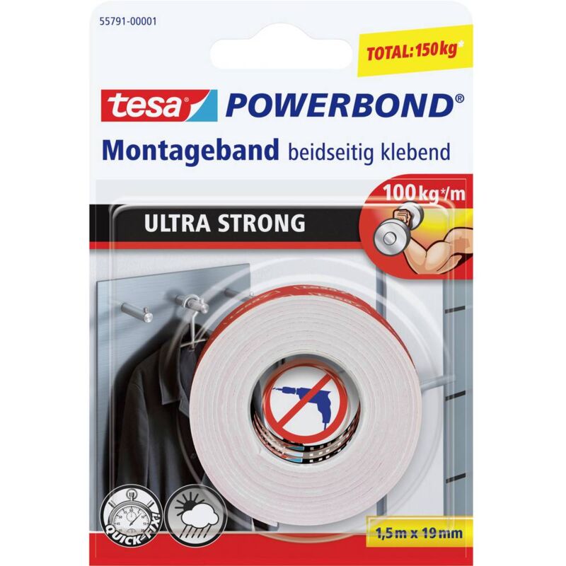 foto del prodotto tesa powerbond nastro per montaggio l x p 1500 mm x 19 mm 55791 01 contenuto 1 pacco