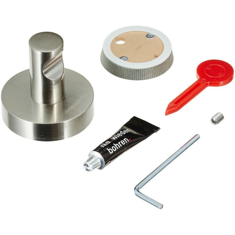 foto del prodotto tesa powerbutton premium gancio autoadesivo rotondo, in metallo cromato opaco, portata massima 8 kg