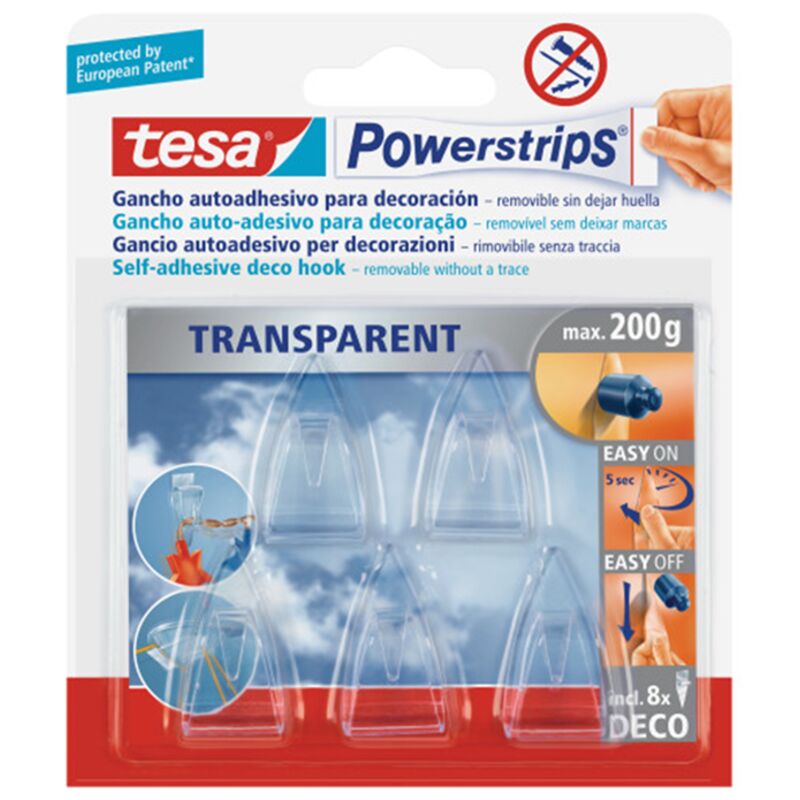 foto del prodotto tesa powerstrips ganci trasp. 5pz 58900