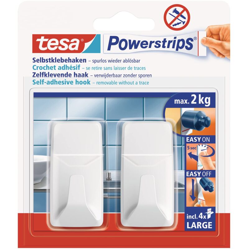 foto del prodotto tesa powerstrips hooks l rectangular white