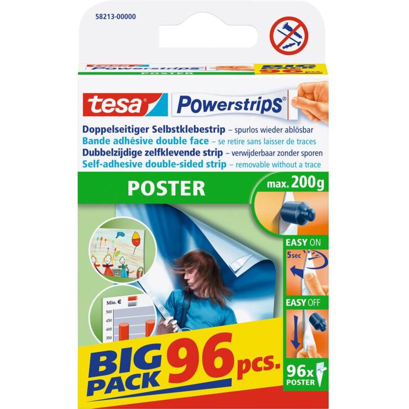 foto del prodotto tesa powerstrips poster big pack strisce biadesive 58213 0