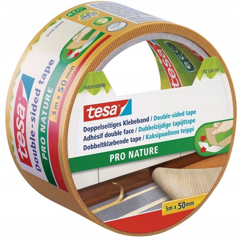 foto del prodotto tesa pro nature nastro biadesivo largo per tappeti 5 m x 50 mm