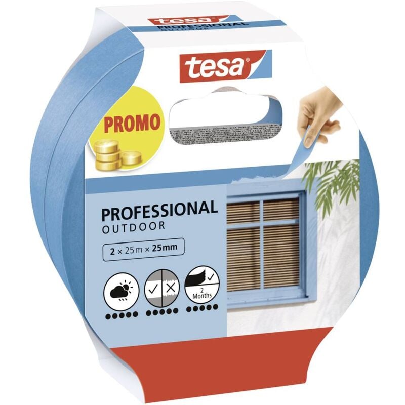 foto del prodotto tesa professional outdoor 56214 00000 03 nastro di mascheratura per pittura blu l x l 50 m x 25 mm 2 pz.