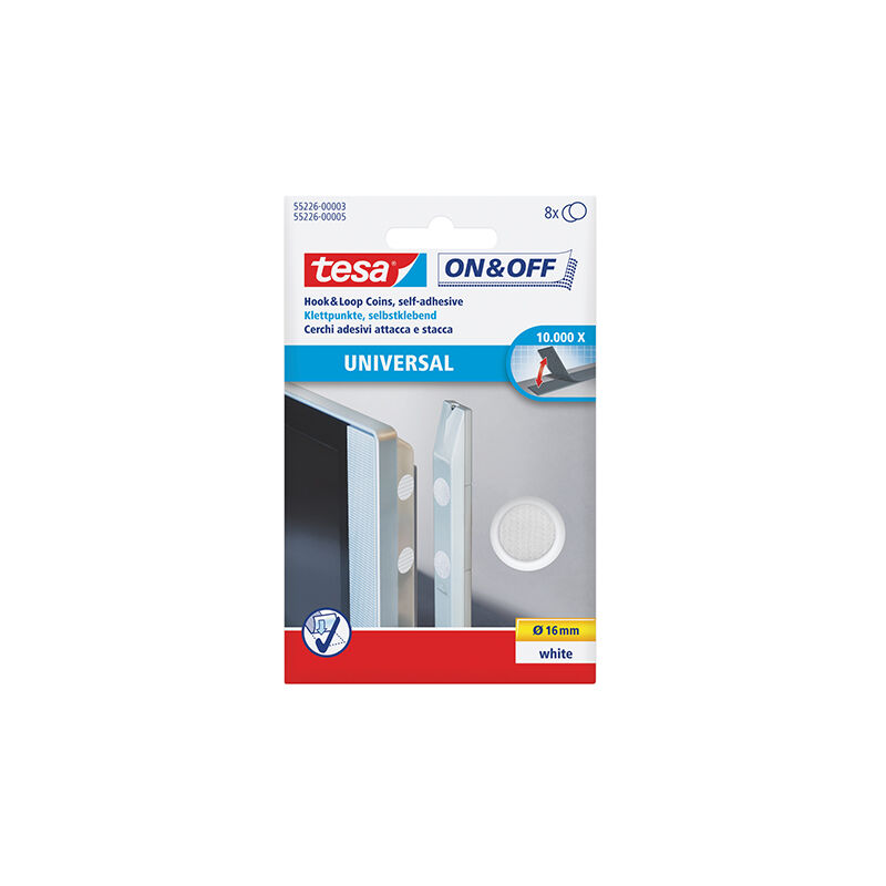 foto del prodotto tesa punti a strappo da incollare lato morbido e lato rigido 16 mm nero on off 55226 00 01 8 paia