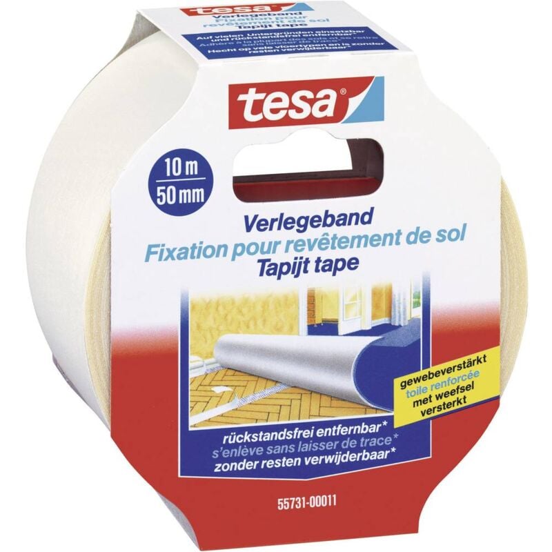 foto del prodotto tesa removable 55731 00011 11 nastro per posa pavimentazioni e tappeti trasparente l x l 10 m x 50 mm 1 pz.