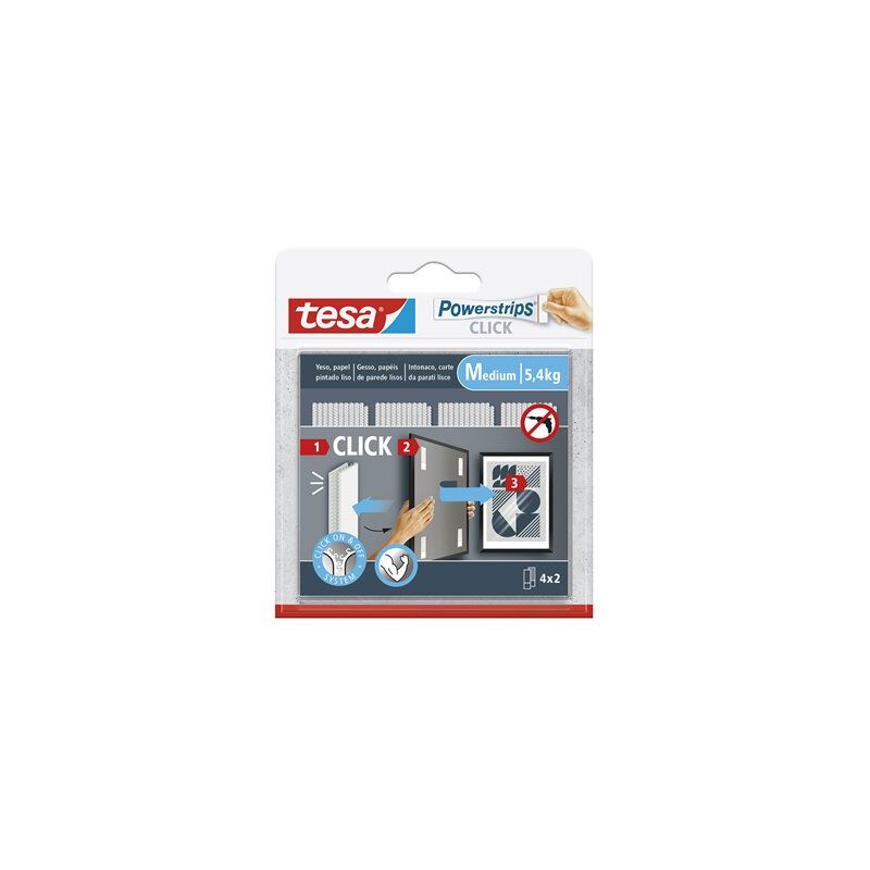 foto del prodotto tesa strisce per appendere quadri powerstrips m , medie 4x2 cm, bianche