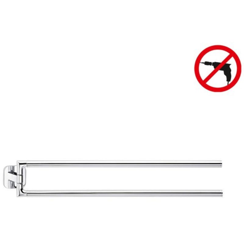 foto del prodotto tesa tesa elegaant portasalviette mobile a 2 barre in metallo, cromo, facile installazione senza foratura 40432 00000 00 