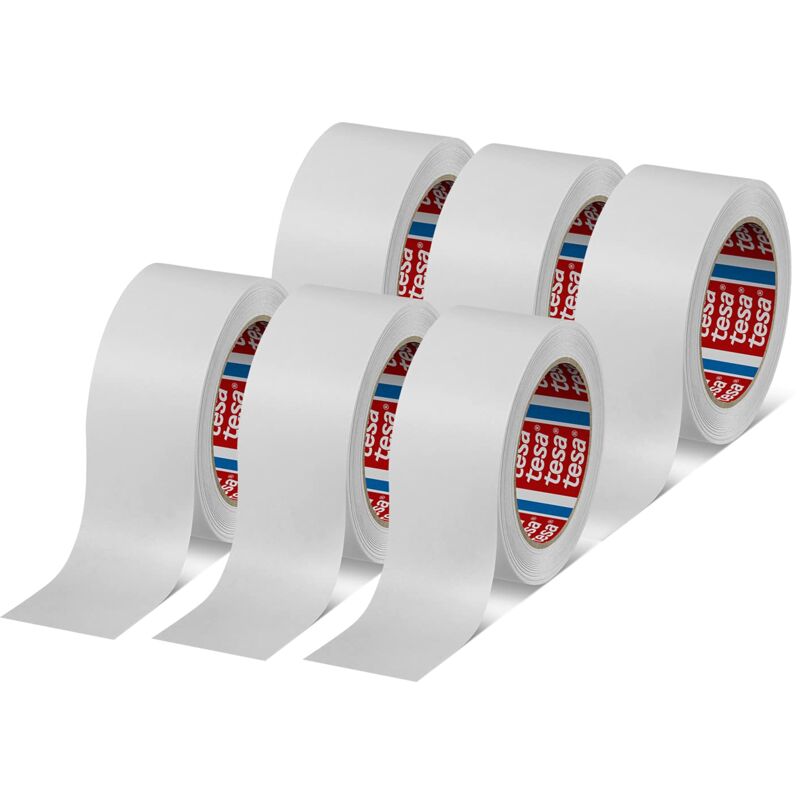 foto del prodotto tesa uk pack 4313 00004 10 nastro di carta per pacchi e cartone, 6 rotoli da 50 m x 50 mm, 6 x 50 mm, colore bianco